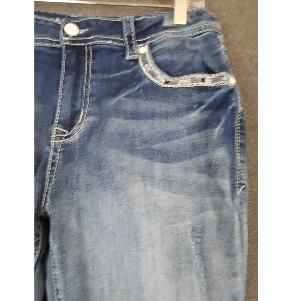 Grace Easy Fit Jeans Size 30 Embellished American‎ Flag Pockets Bootcut Denim - Picture 2 of 11